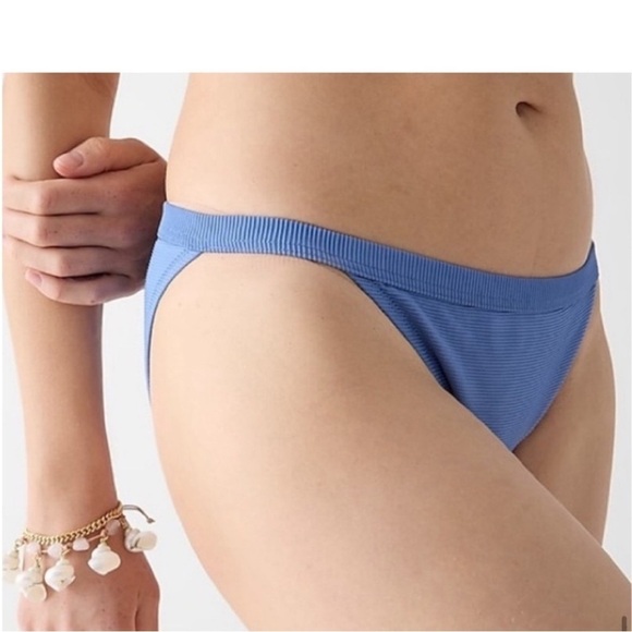 J. Crew Chi Terra Cotta Scrunchie sweetheart bikini top & Black Hipster Bottoms - Picture 15 of 16